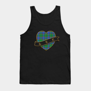 The LEE Family Tartan - Retro Heart & Ribbon Family Insignia Tank Top